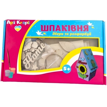 Набір для творчості Аплі Краплі Збери та розфарбуй Шпаківня №1 - Pampik