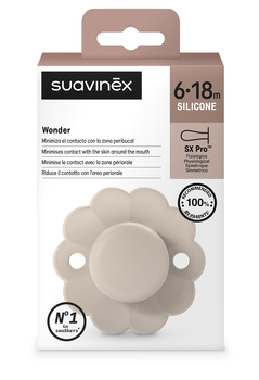 Пустушка фізіологічна Suavinex Wonder, силіконова, 6-18 місяців, бежевий (308385) - Pampik - 3