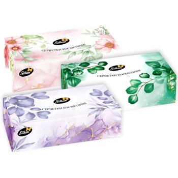 Серветки паперові Silken Natural мікс 2 шари, 150 шт., 1 коробка - Pampik