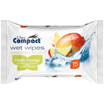 Влажные салфетки Ultra Compact Passion fruits, 15 шт. - Pampik - 2