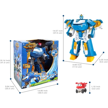 Игровой набор Super Wings Transforming Aircraft Воздушная База Робот со световыми и звуковыми эффектами EU760888) - Pampik - 8