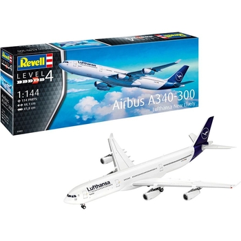 Сборная модель Revell Самолет Airbus A340-300 Lufthansa уровень 4, масштаб 1:144, 114 деталей (RVL-03803) - Pampik - 2