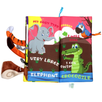 Текстильна іграшка-книжка Baby Team Хвостики (8725_дикі тварини) - Pampik - 4