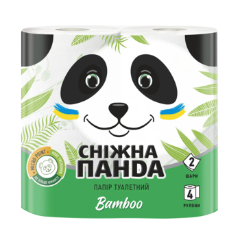 Двошаровий туалетний папір Сніжна Панда Бамбук, 4 рулони - Pampik