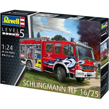 Збірна модель Revell Пожежна машина цистерна TLF 16/25 рівень 5, масштаб 1:24, 228 деталей (RVL-07586) - Pampik