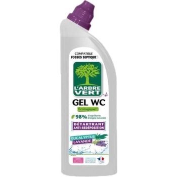 Гелевое чистящее средство для туалета L'Arbre Vert Лаванда и эвкалипт, без красителей, 740 мл - Pampik