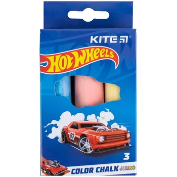 Крейда кольорова Kite Jumbo Hot Wheels 3 шт. (HW24-077) - Pampik