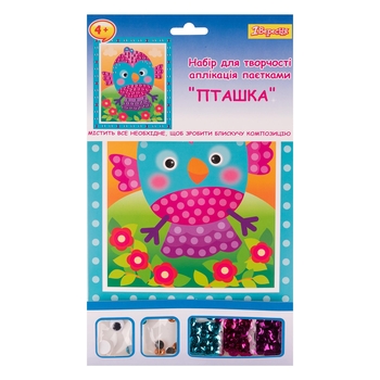 Набор для творчества 1 Вересня Птичка Аппликация пайетками (954587) - Pampik