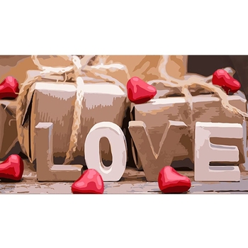 Набір для розпису по номерах Strateg Love 50х25 см (WW188) - Pampik