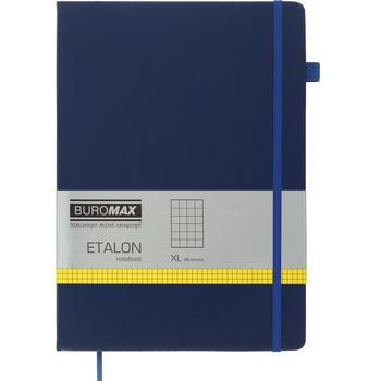 Книга записная Buromax Etalon в клеточку 295х210 мм синяя 96 листов (BM.294160-02) - Pampik