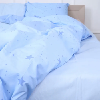 Простирадло MirSon Бязь 17-4748 Star trek 110х160 см блакитне (2200008932275) - Pampik