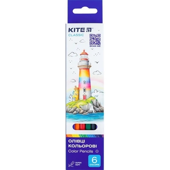 Карандаши цветные Kite Classic 6 шт. (K-050) - Pampik