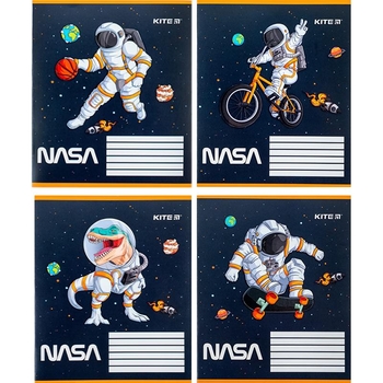 Набор тетрадей Kite NASA А5 в косую линию 12 листов 25 шт. (NS24-235) - Pampik