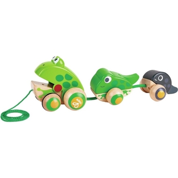 Дерев'яна каталка Hape Жабки (E0365) - Pampik