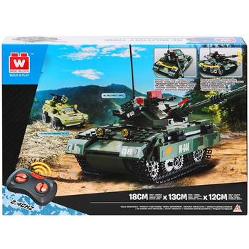 Машинка-конструктор на дистанційному керуванні Wise Block Бойовий танк 507 деталей (EU389048) - Pampik - 11