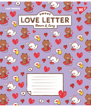 Набор тетрадей Yes Line Friends. Love letter А5, в косуюю линию, 12 листов, 25 шт. (766934) - Pampik - 5