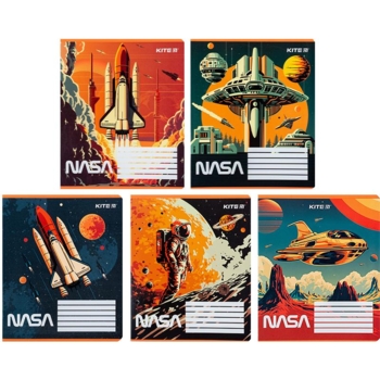 Набор тетрадей Kite NASA А5 в линию, 12 листов, 25 шт. (NS24-234) - Pampik