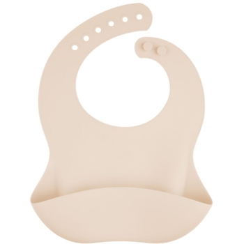 Слинявчик силіконовий Canpol Babies з кишенькою, кремовий (51/030_cre) - Pampik