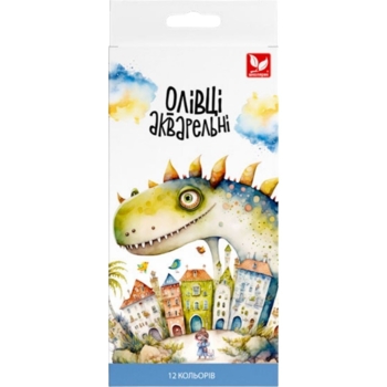 Карандаши акварельные Школьник шестигранные с кисточкой 12 шт. (135SH-12) - Pampik