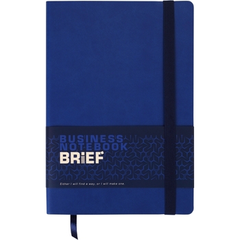 Блокнот деловой Buromax Logo2U Brief А5 96 л. в линейку обложка искусственная кожа синий (BM.295204-02) - Pampik