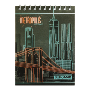 Блокнот на пружине Buromax Metropolis А-6, 48 листов красный (BM.24645101-05) - Pampik