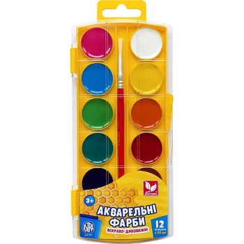 Краски акварельные Школярик, медовые, 12 цветов - Pampik