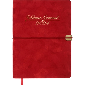Ежедневник датированный Buromax Velour 2024 A5 красный (BM.2134-05) - Pampik