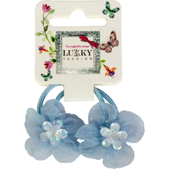 Резинки для волос Lukky Цветочки 2 шт., голубые (T18532_цветочки голубые) - Pampik