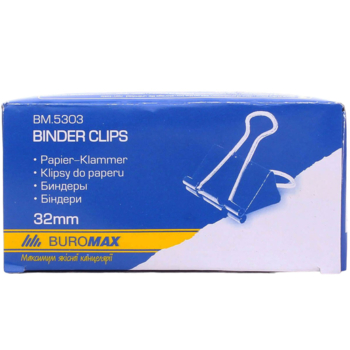 Біндер Buromax 32 мм 12 шт. чорний (BM.5303) - Pampik