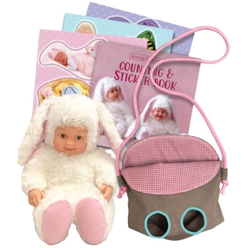 Лялька Anne Geddes Маленьке Зайченя з сумкою та стікерами 23 см (21072) - Pampik