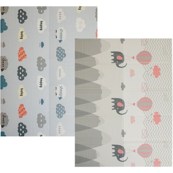 Дитячий килимок Poppet Літаюче слоненя та Ніжні хмаринки двосторонній складний 200х150x1 см (PP025-150H) - Pampik