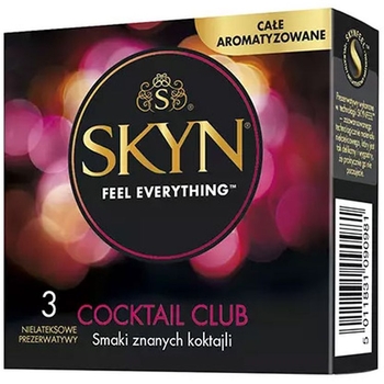 Презервативи Skyn Cocktail Club безлатексні з ароматом коктейлів 3 шт. (5011831090981) - Pampik