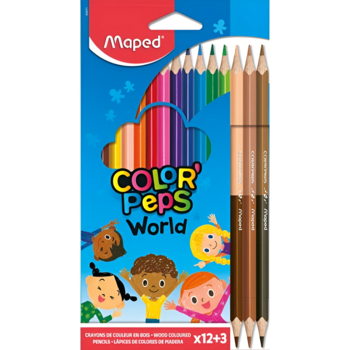 Олівці кольорові Maped Color Peps Classic + Duo 12+3 шт. (MP.832071) - Pampik