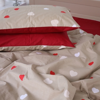 Простыня MirSon Ranforce Elite 17-4750 Multicolored hearts 110х160 см красная (2200008933579) - Pampik - 6