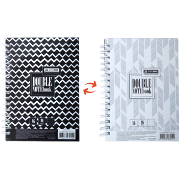 Книга записная Buromax Double А6, 96 листов черная (BM.24671101-01) - Pampik