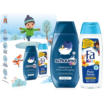 Набор Fa & Schauma Kids boy. For Children's Hair & Skin Шампунь 250 мл + Гель для душа 250 мл - Pampik