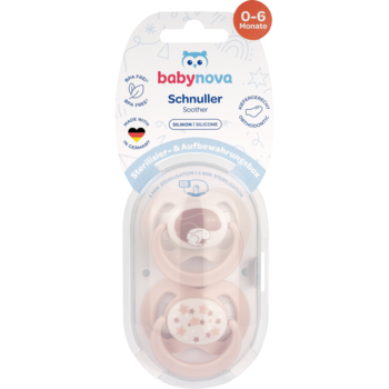 Пустышка плоская Baby-Nova с рисунком и кольцом, силикон, 2 шт. (3962313) - Pampik - 4