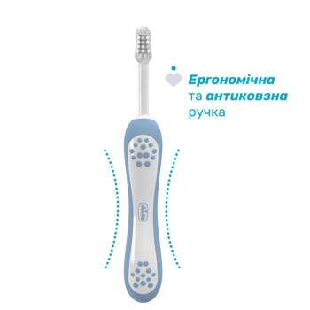 Зубна щітка Chicco для перших зубів, 6-36 міс., блакитна - Pampik - 3