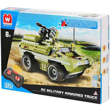 Машинка-конструктор на дистанційному керуванні Wise Block Військовий броньований позашляховик 371 деталь (EU389047) - Pampik - 7