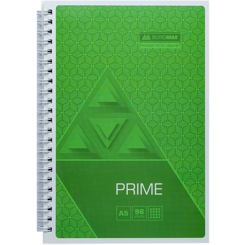 Тетрадь Buromax Prime на пружине А5, 96 листов салатовая (BM.24551101-15) - Pampik