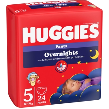 Подгузники-трусики Huggies Overnight 5 (12-17 кг), 24 шт. - Pampik