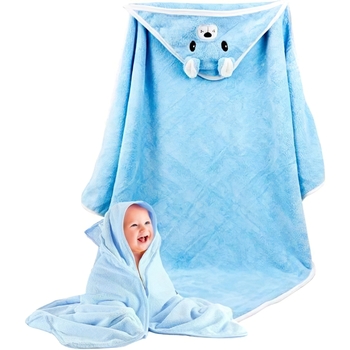 Дитячий рушник-куточок HomeBrand з вишивкою 80х80 см блакитний (60089) - Pampik - 3