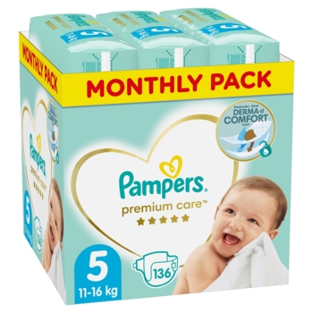 Підгузки на липучках Pampers Premium Care 5 (11-16 кг), 136 шт. - Pampik