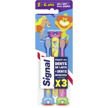 Набор зубных щеток Signal для детей 2-6 лет, 3 шт. - Pampik