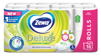 Туалетная бумага Zewa Deluxe Ромашка трехслойная, 16 рулонов - Pampik - 2