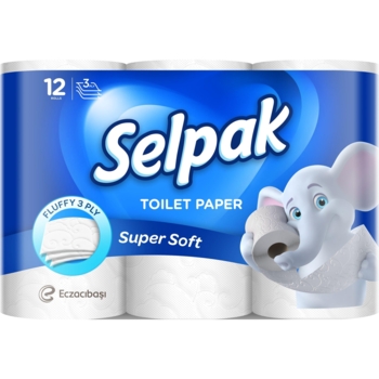 Туалетний папір Selpak тришаровий, 12 рулонів - Pampik
