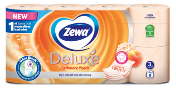 Туалетний папір Zewa Deluxe Персик тришаровий, 8 рулонів - Pampik - 2