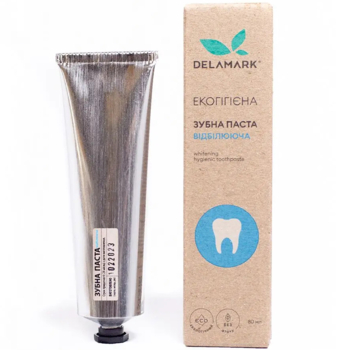Зубна паста De La Mark Відбілююча, 80 мл - Pampik
