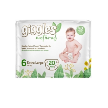 Підгузки на липучках Giggles Natural 6 (15+ кг), 20 шт. - Pampik