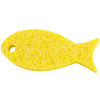 Губка для купання Baby Team Рибка, жовтий (7407) - Pampik - 2